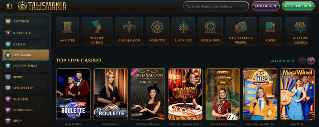 Talismania Live Casino